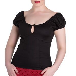 Hell Bunny Melissa Top Black size M NWT